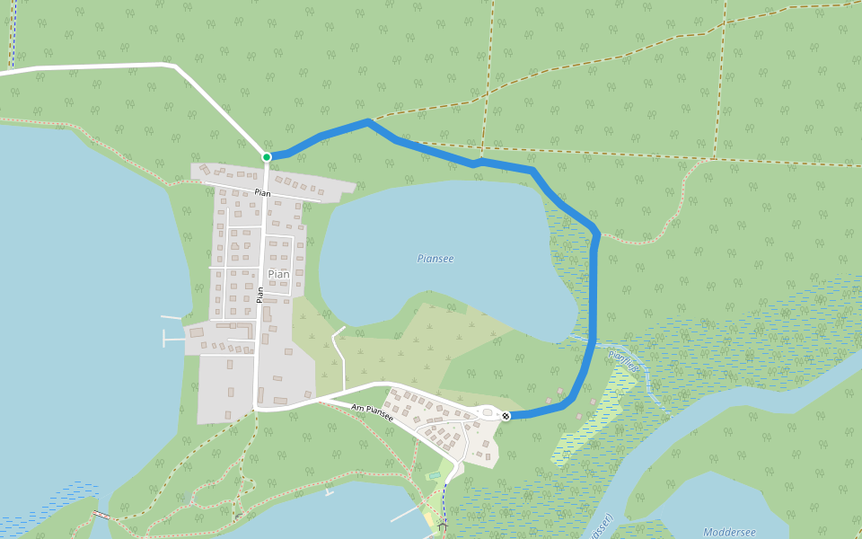 Pianseerundweg walking route map in Fürstenberg/Havel