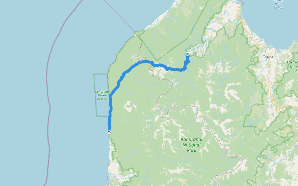 GW - 05 Heaphy Track walking route map in Kahurangi National Park