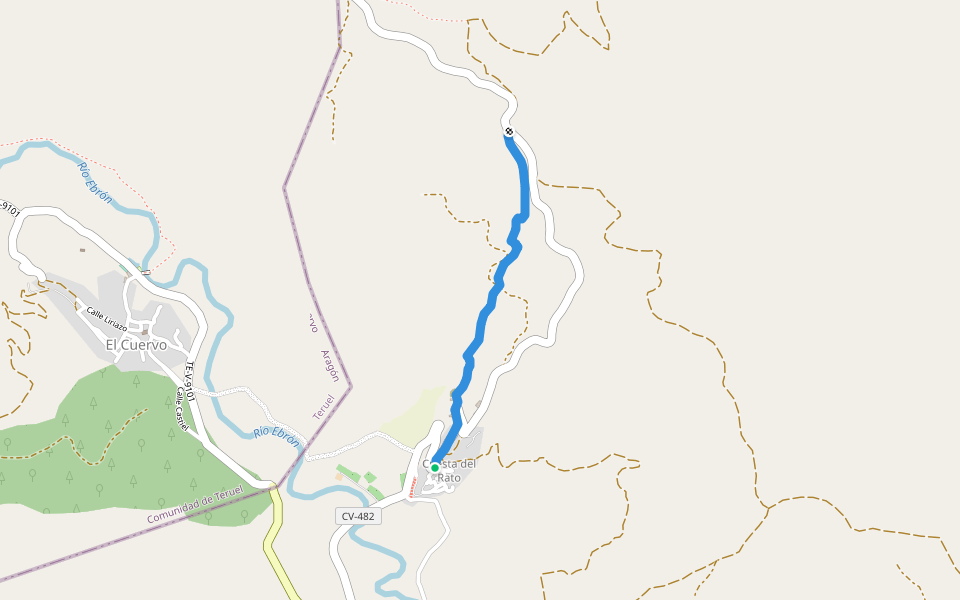 Entrada Ruta del Rodeno walking route map in Cuesta del Rato
