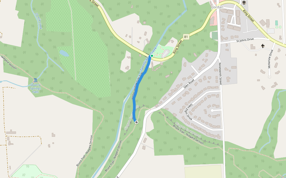 Niagara Side Trails walking route map in Lincoln