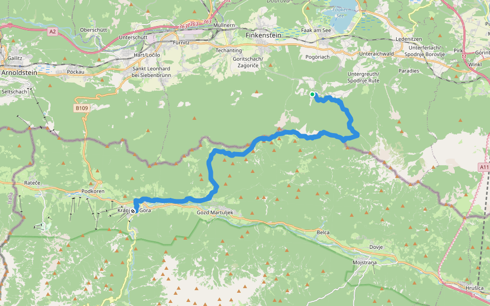 Alpe Adria Trail R7 walking route map in Latschach ober dem Faaker See