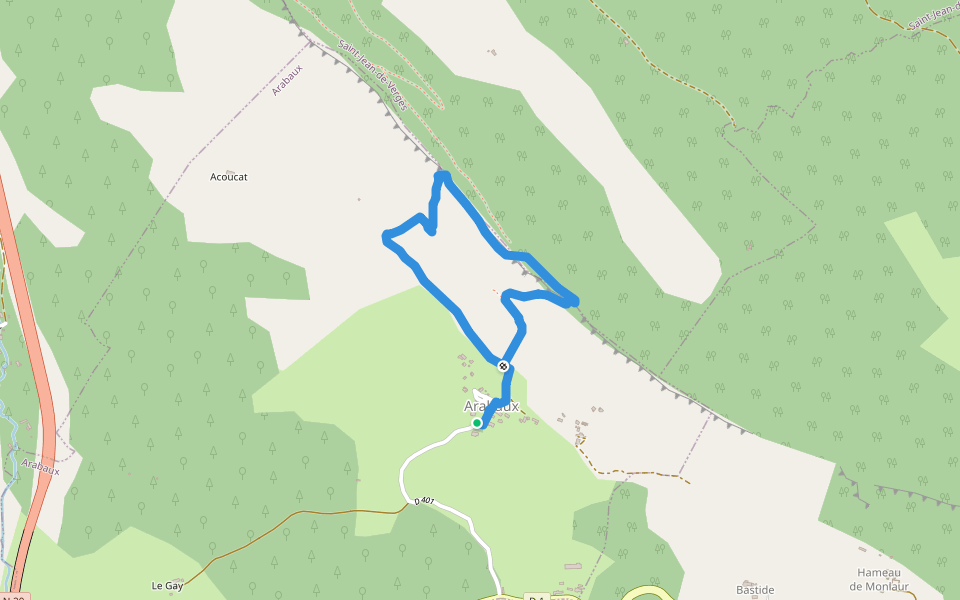 Le Pas du Facteur walking route map in Arabaux