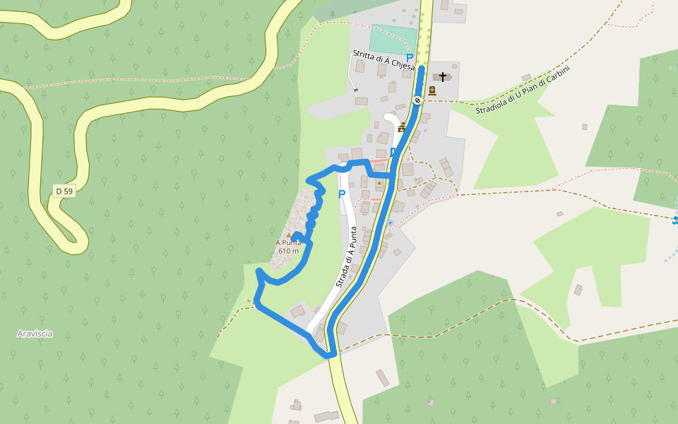 Boucle 6 - Sentier d'Interprétation des Giovannali walking route map in Carbini
