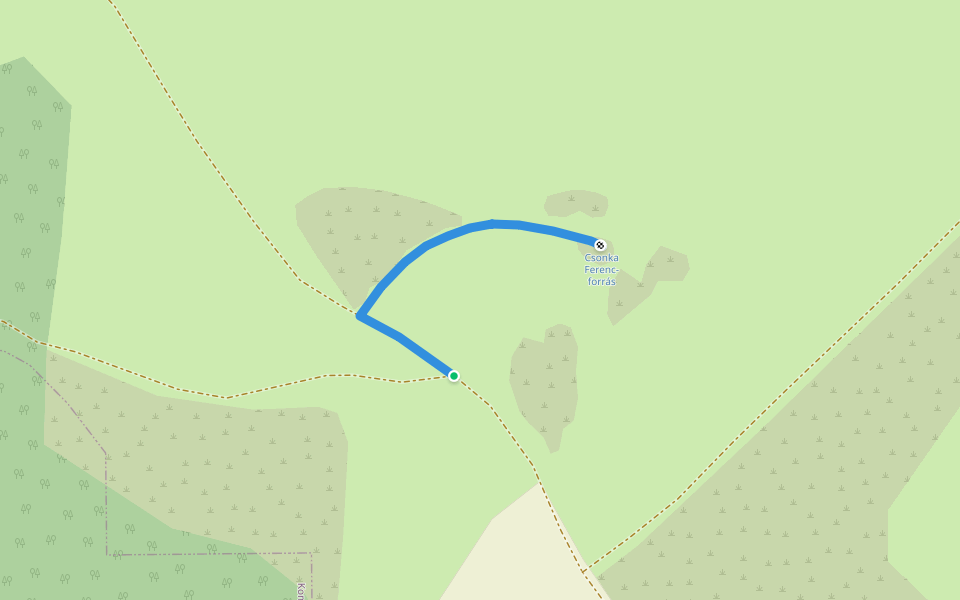 Z0 Csonka Ferenc-forráshoz walking route map in Komló