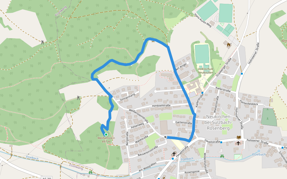 Weißenstein walking route map in Neukirchen bei Sulzbach-Rosenberg