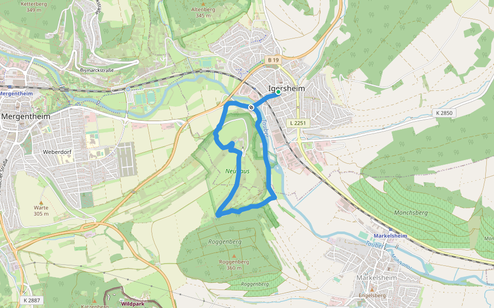 Rundwanderweg Igersheim 50 walking route map in Igersheim