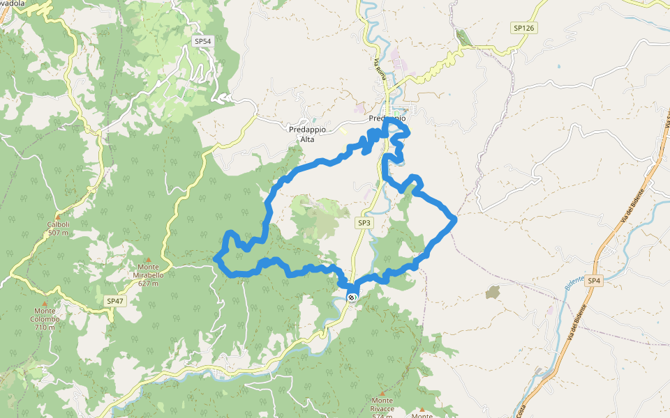 Sentiero Speranza walking route map in San Savino