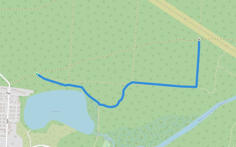Alternative Woblitzrundweg walking route map in Fürstenberg/Havel