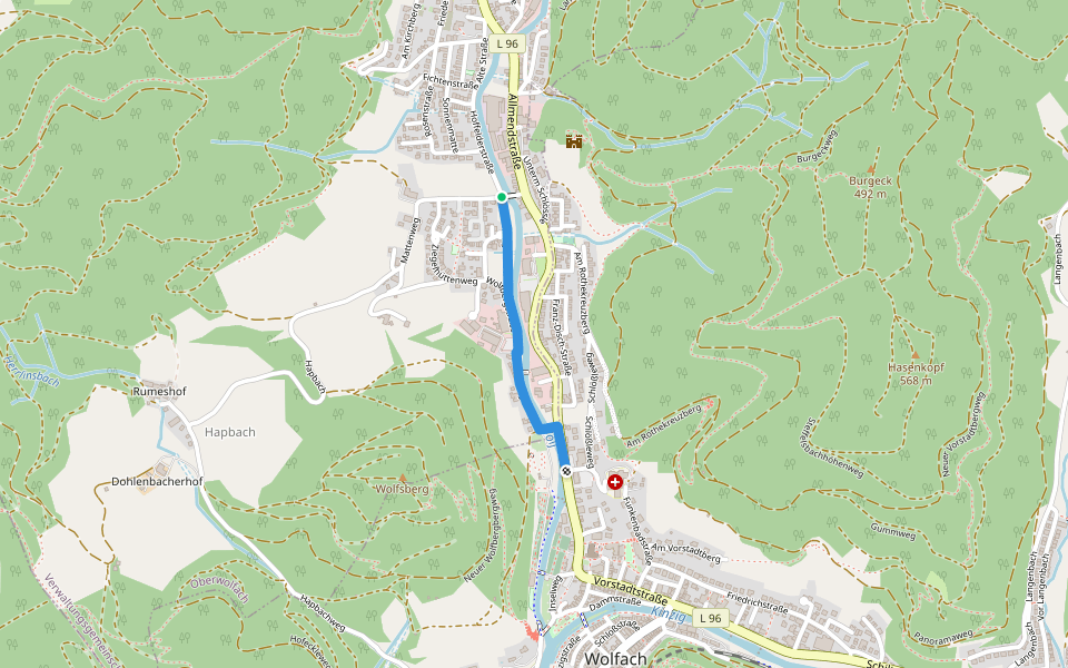 Oberwolfach Erdenbrücke - Wolfach Feuerwehrhaus