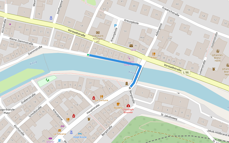 Wolfach Dammstraße - Wolfach Stadtbrücke