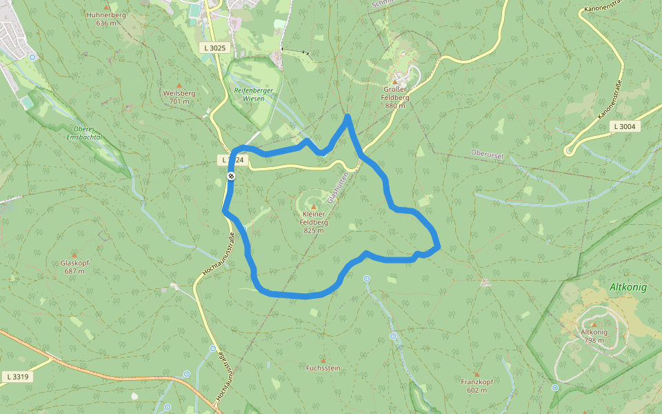 Heilklimaweg 3 Rotes Kreuz walking route map in Glashütten