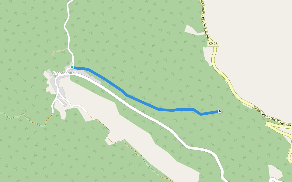 Roccaberardi - La Rocchetta (ruderi) walking route map in Roccaberardi