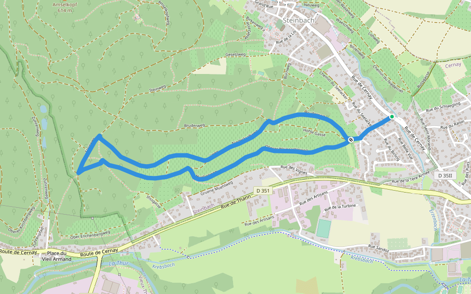 Sentier de découverte  Anneau Rouge walking route map in Steinbach