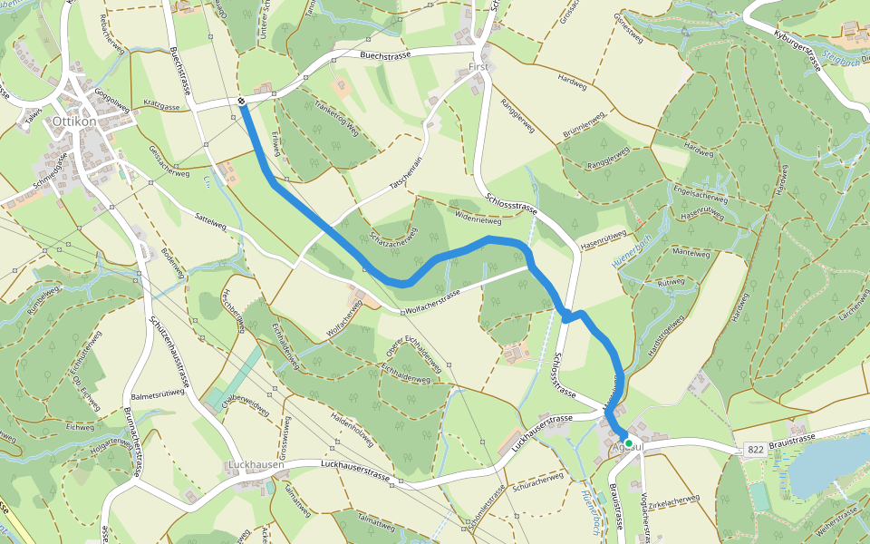 Agasul - Erli walking route map in Illnau-Effretikon