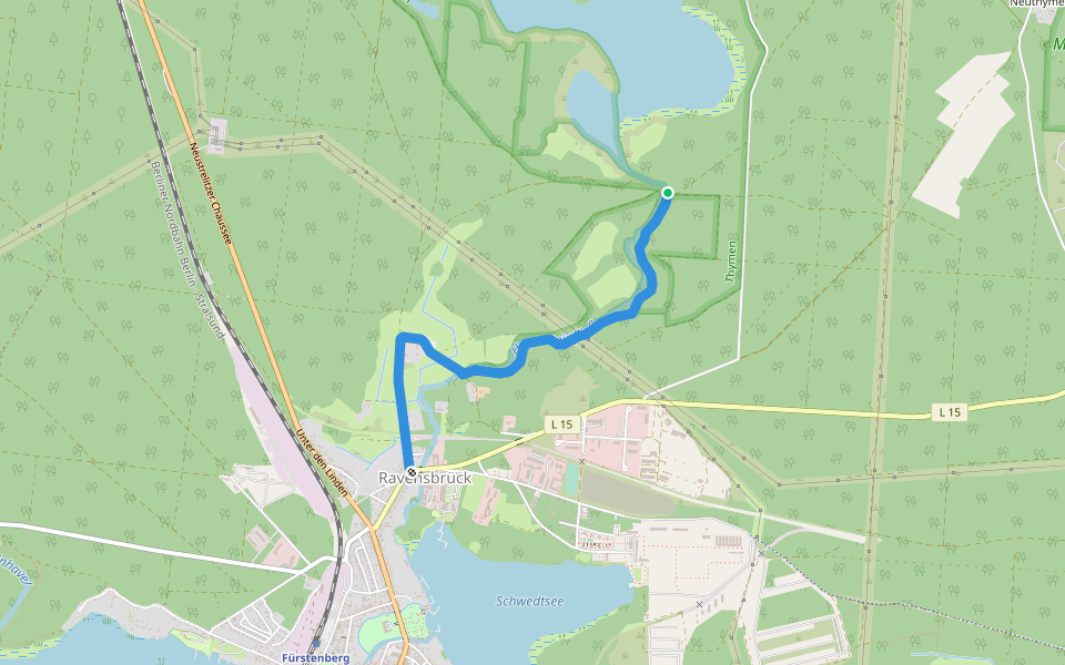 Hegensteinbachweg walking route map in Fürstenberg/Havel