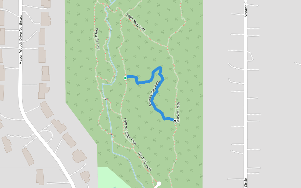Secret Valley Path walking route map in Decatur