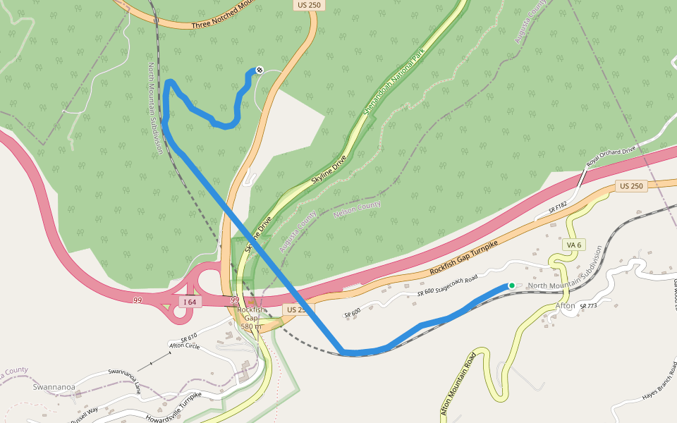 Sentiero del tunnel di Blue Ridge Sentiero d'escursionismo Waynesboro