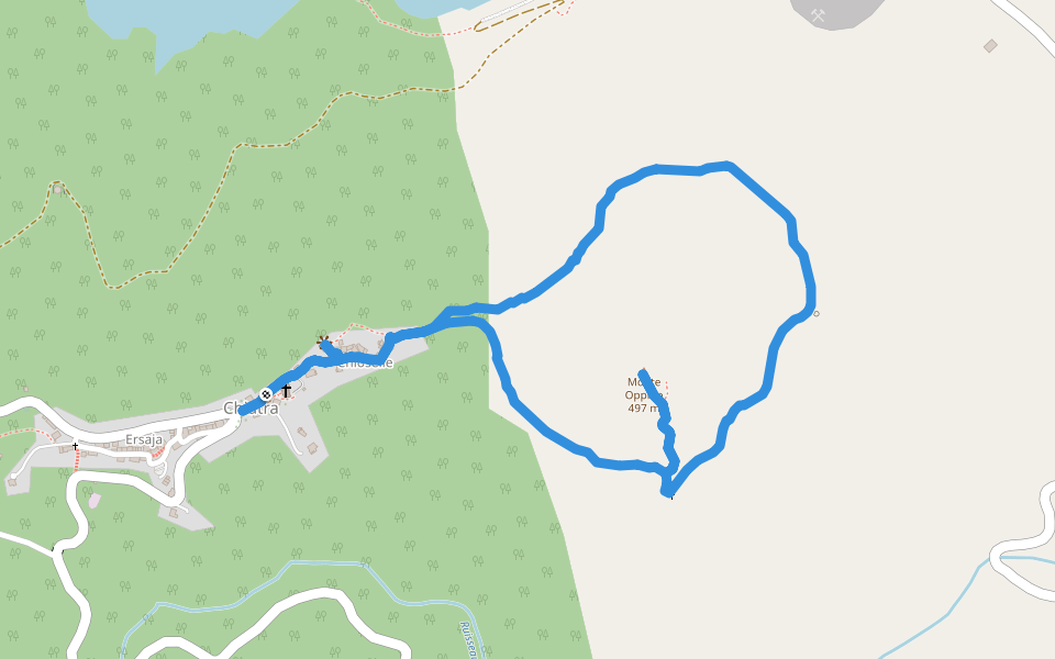 Boucle du Monte Oppido walking route map in Chiatra