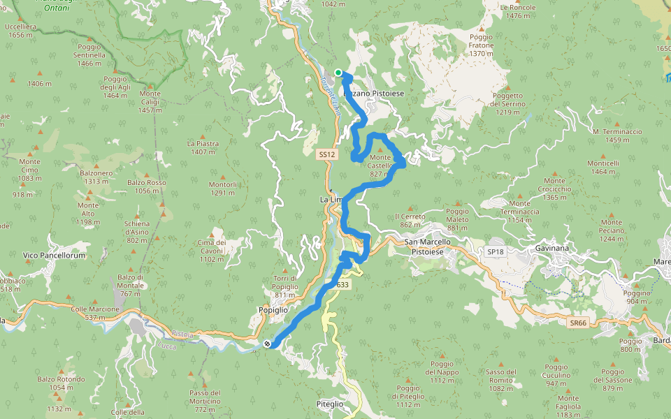 Cammino di San Bartolomeo - VARIANTE di Mammiano walking route map in Pratale