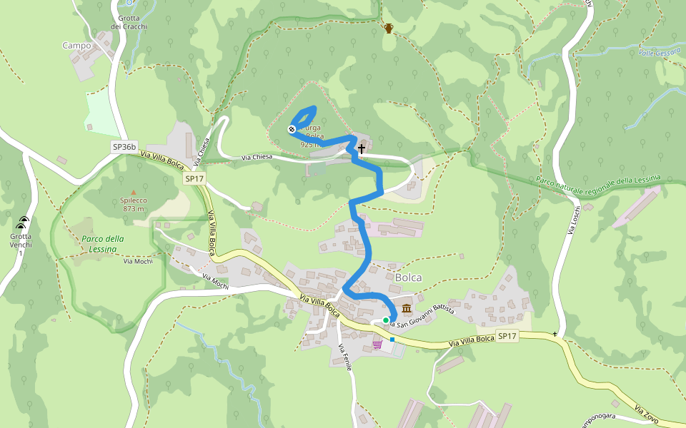Sentiero Rosso - Sul Monte Purga walking route map in Bolca