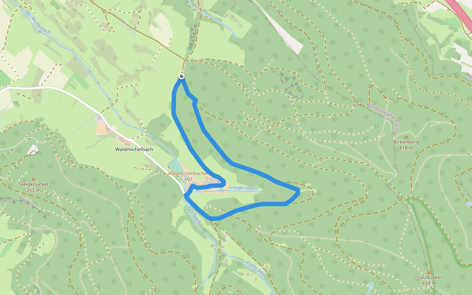 Waldmichelbacher Rundweg walking route map in Bessenbach