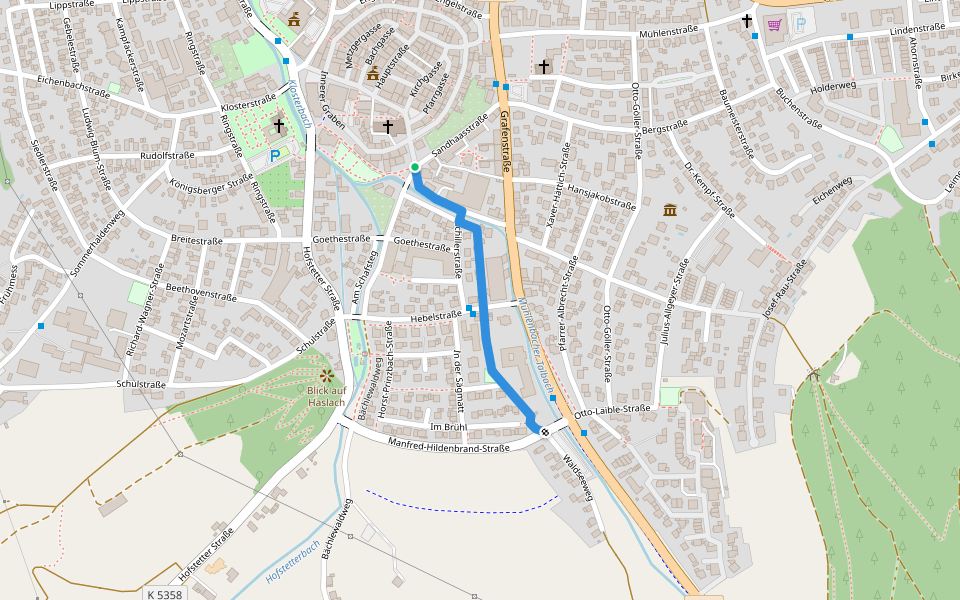 Haslach Sandhaasdenkmal - Waldsee-Parkplatz