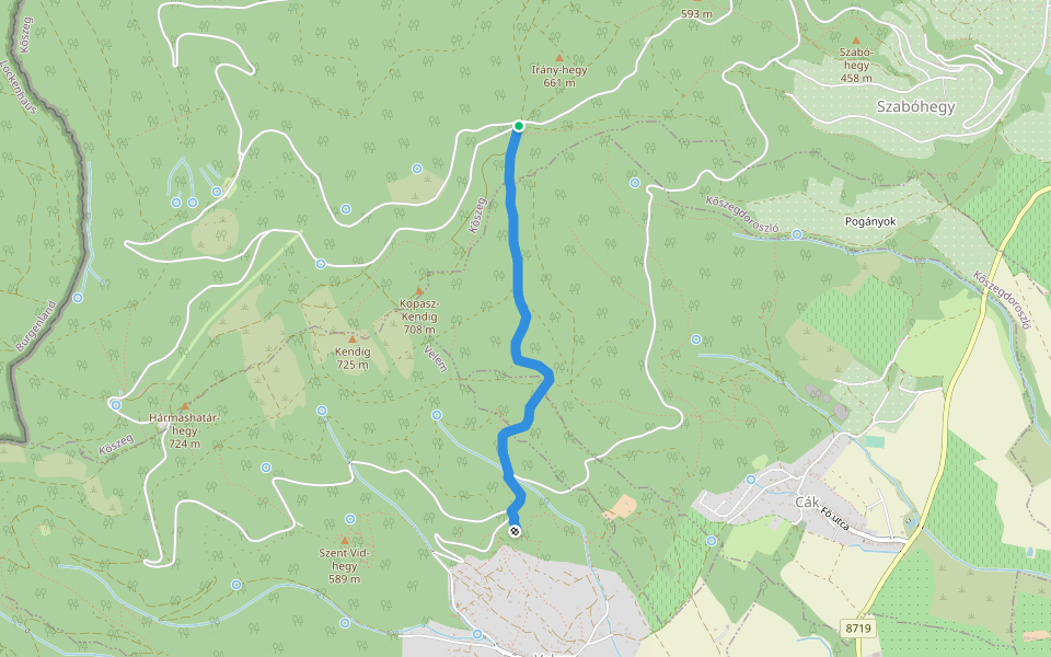 P+ walking route map in Kőszeg