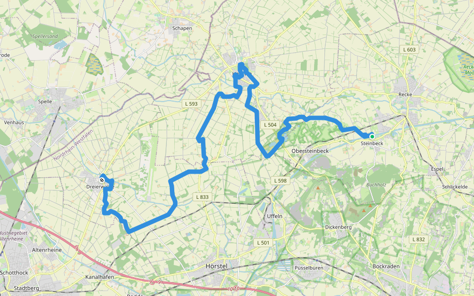Töddenweg Etappe 3 walking route map in Recke