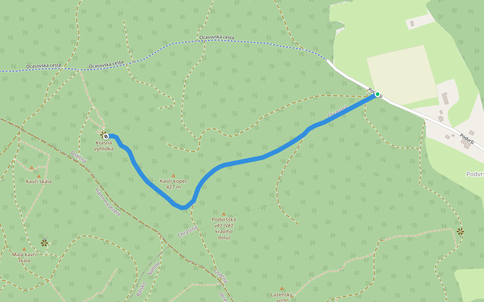 [Č] Krásná vyhlídka walking route map in Osečná