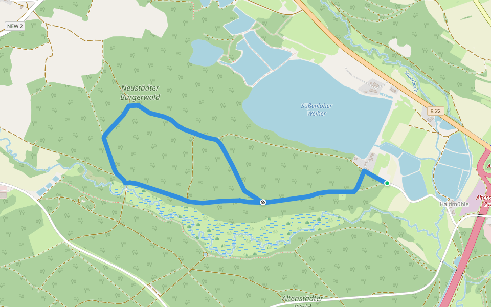 Altenstädter Rundweg B walking route map in Altenstadt an der Waldnaab