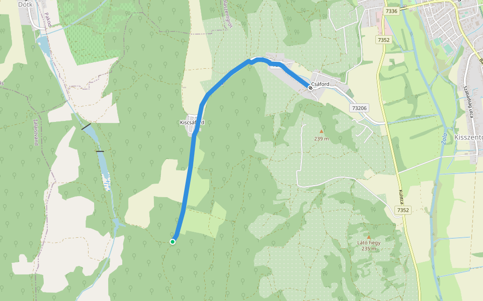 P+ (Csáford) walking route map in Zalaszentgrót