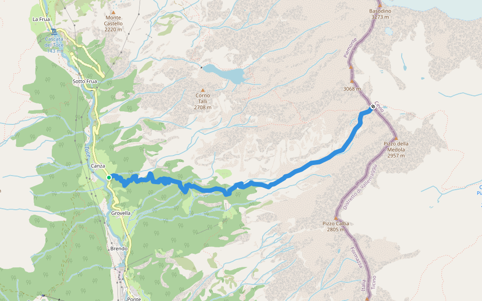 G18 - Canza - Bta di Tamia walking route map in Canza