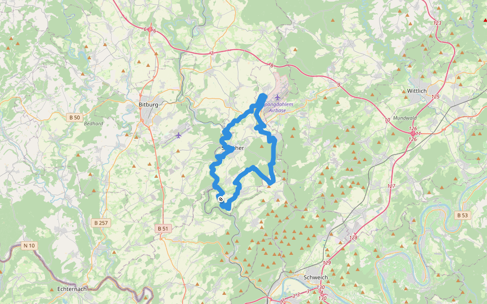 Klaus-Thiel-Weg walking route map in Hosten