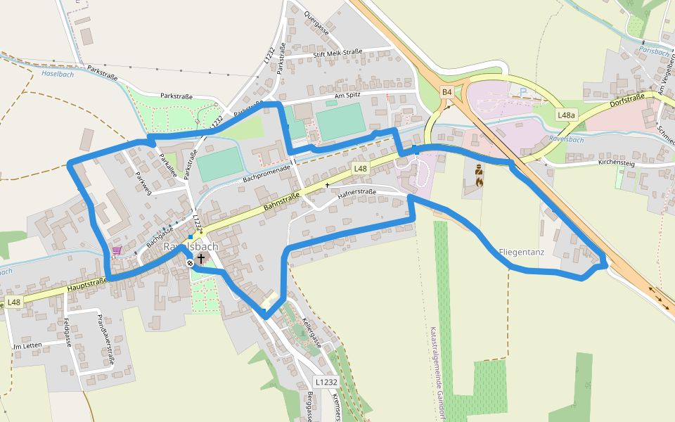 1.000 Schritte-Weg walking route map in Ravelsbach