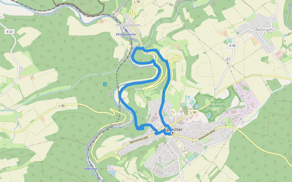 Mühlenweg walking route map in Speicher