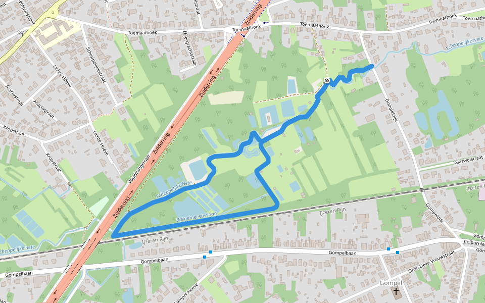 Gompels Broek walking route map in Mol