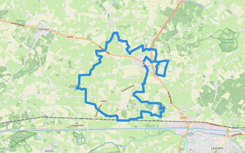 Laorns Enkenpad Verlengd walking route map in Laren