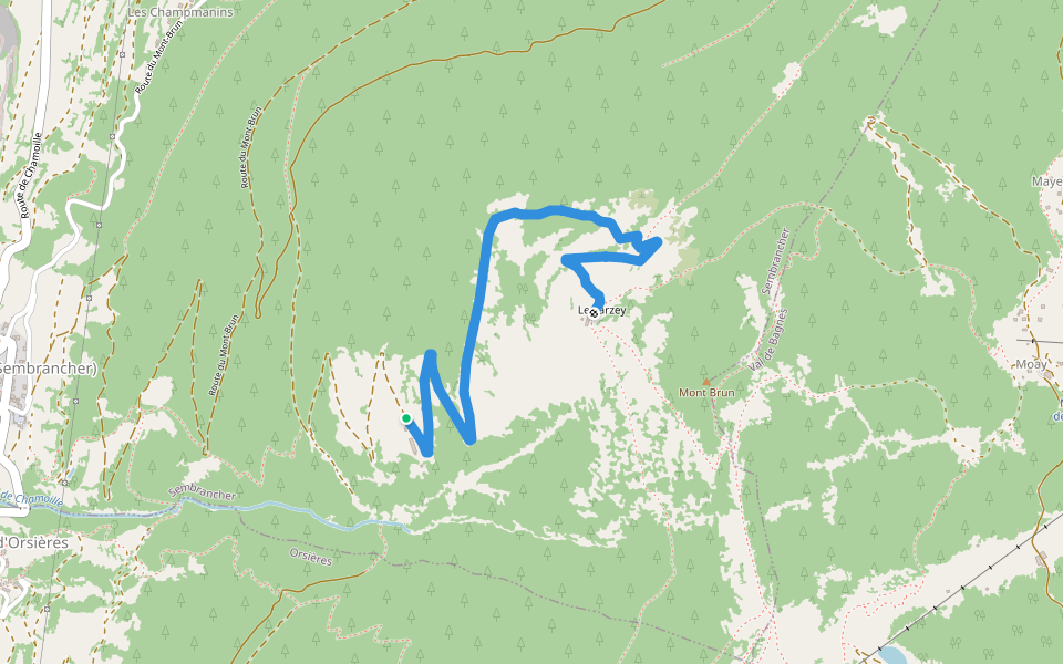 Chesal > Le Larzay walking route map in Sembrancher