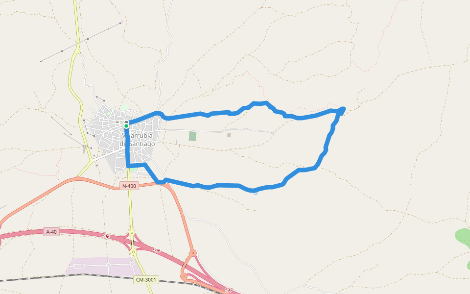 PR-TO 33 Paseo por las Fuentes walking route map in Villarrubia de Santiago