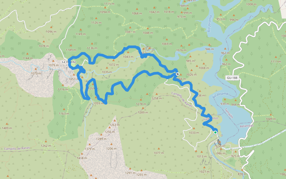 PR-GU 18 Camino de la Vereda walking route map in Valdesotos