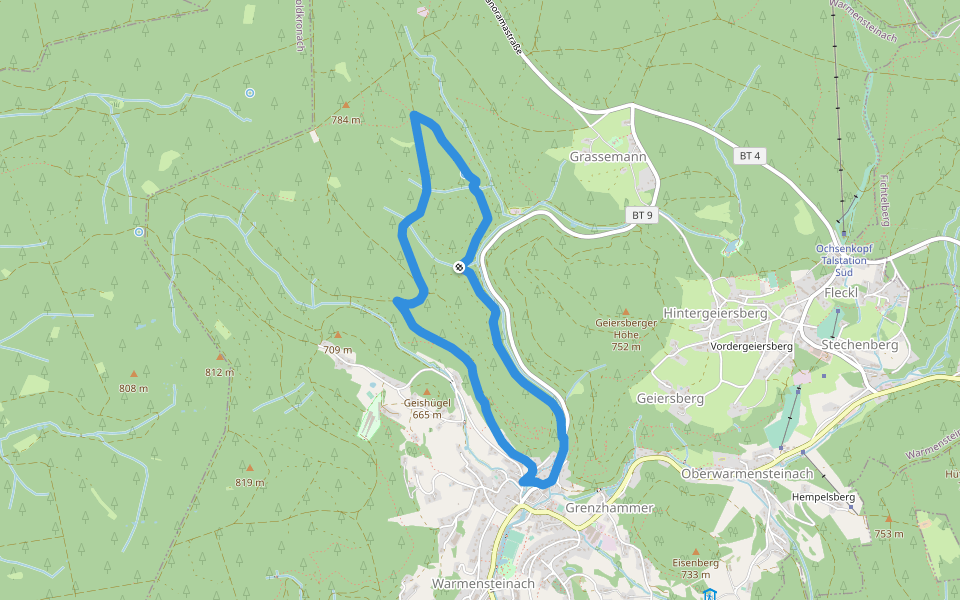 Warmensteinach Rundwanderweg Nr. 3 walking route map in Warmensteinacher Forst-Nord
