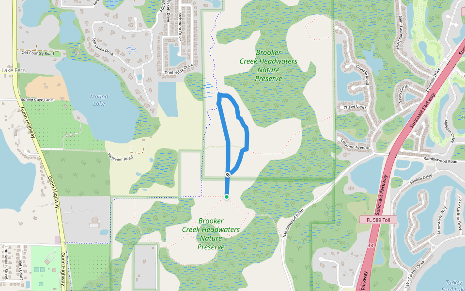Blue Trail walking route map in Odessa