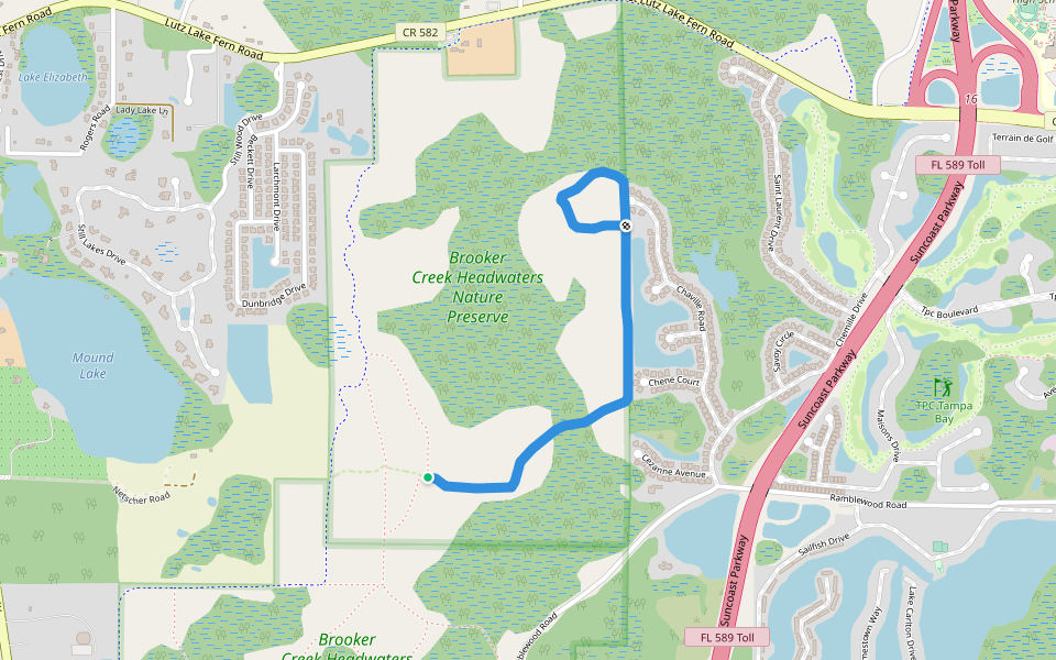 White Trail walking route map in Odessa