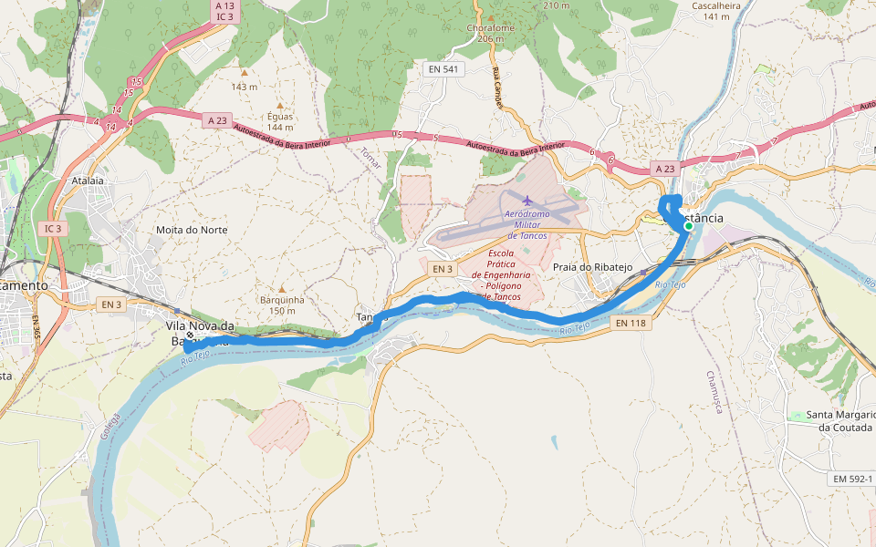 Trilho Panorâmico do Tejo walking route map in Constância