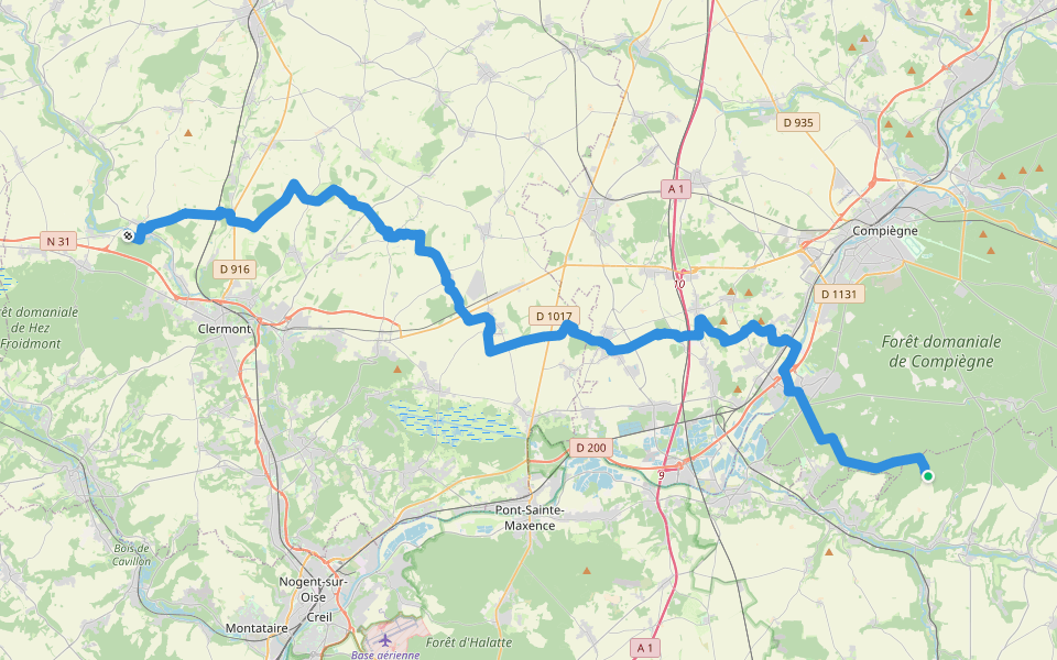 GR®124A walking route map in Orrouy