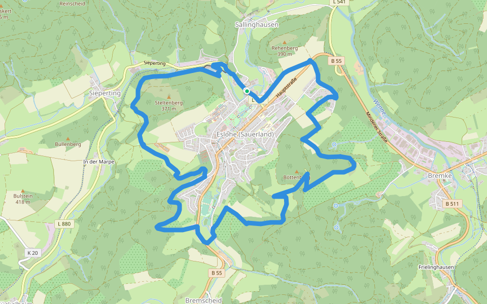 Esselsteig walking route map in Eslohe (Sauerland)