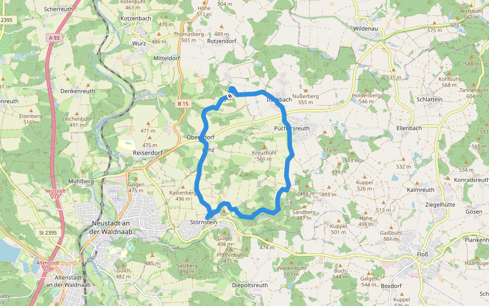 Rundweg Störnstein - Püchersreuth walking route map in Püchersreuth