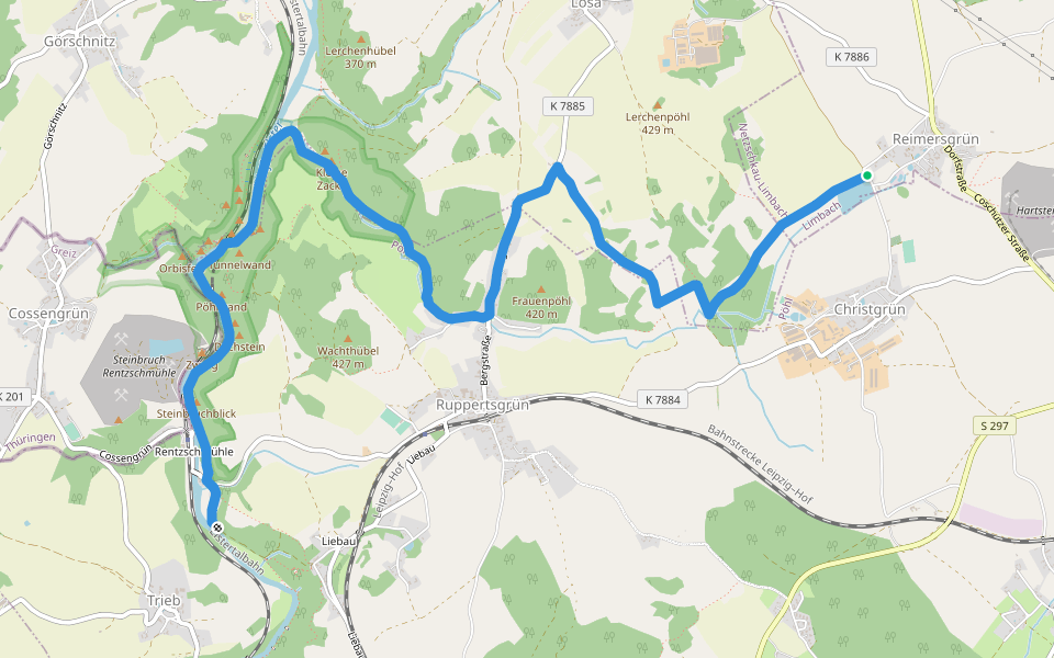 Brückenwanderweg walking route map in Limbach