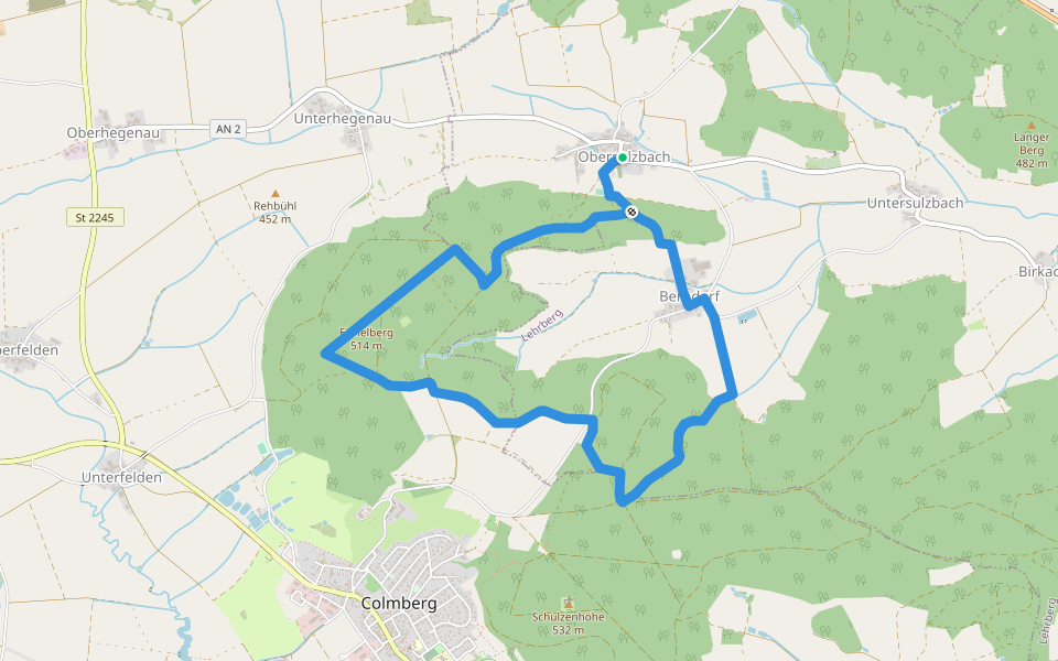 Steinpilz walking route map in Lehrberg