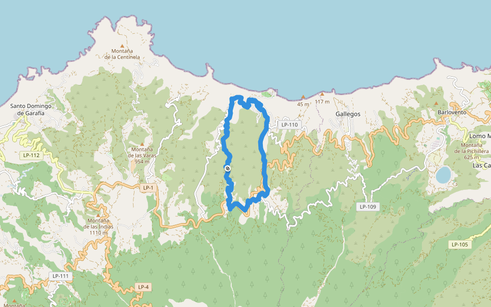 PR LP 9.1 walking route map in Roque del Faro
